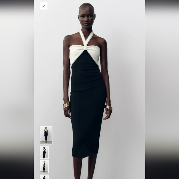 zara black and white dress Silk Satin Polka Dots Cowl Neck Cami Slip Midi – Brie seam zipper. Transforming dresses to skirts: The